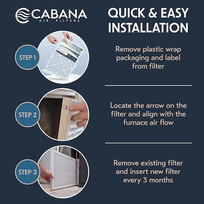 Cabana Filters 6-Pack 14x20x1 MERV 8 AC Furnace Air Filter - Image 3