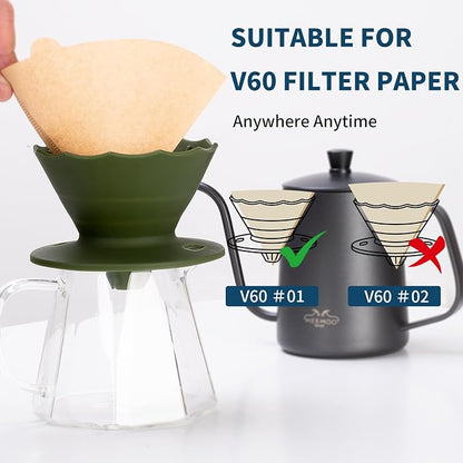 MERMOO YILAN Collapsible Coffee Dripper, Silicone Pour Over Coffee Filter Holder - Image 7