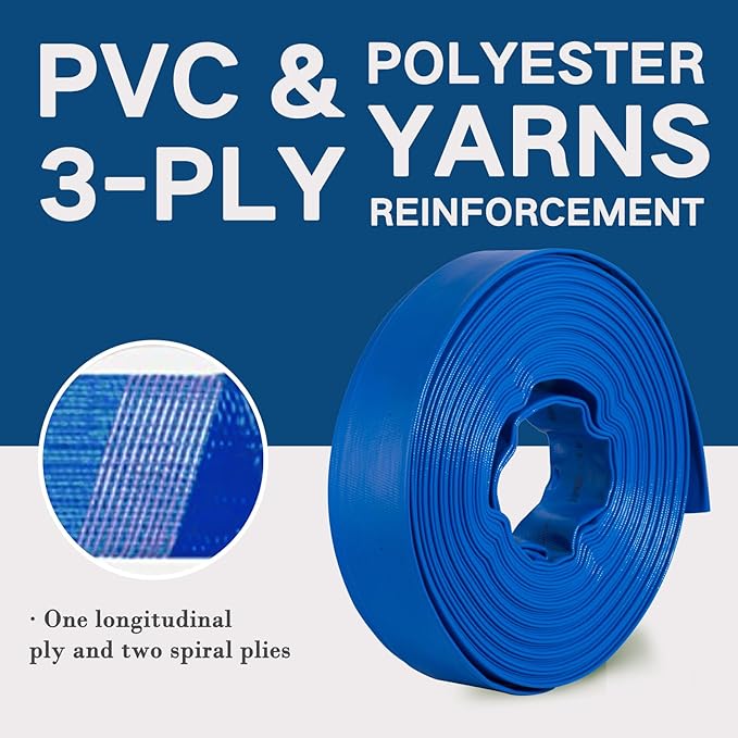Eastrans 1 1/2 in x 100 ft Pool Backwash Hose Kit - Image 2