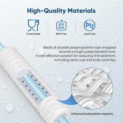 PUREPLUS 5 Micron 10"x2.5" Whole House String Wound Sediment Filter - Image 7