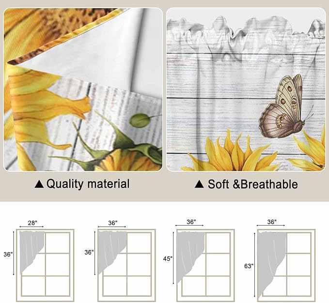 Yellow Sunflowers Swag Valances - Image 5
