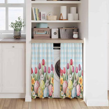 Easter Kitchen Tier Curtains 45 Inch Long 2 Panel Set, Rod Pocket Short Window - Image 7
