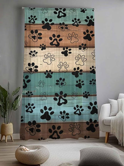 Sheer Curtains 96 Inches Long, Vintage Farmhouse Country Wooden Grain Privacy - Image 2