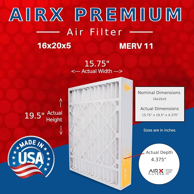 AIRX FILTERS WICKED CLEAN AIR. 16x20x5 Air Filter MERV 11 Compatible - Image 2