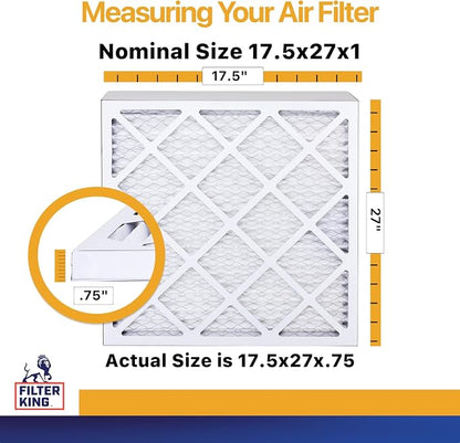 Filter King 17.5x27x1 Air Filter | 6-PACK | MERV 13 HVAC Pleated A/C Furnace - Image 2