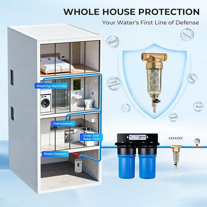 iSpring WSP-100SL Reusable Whole House Spin Down Sediment Water Filter - Image 7
