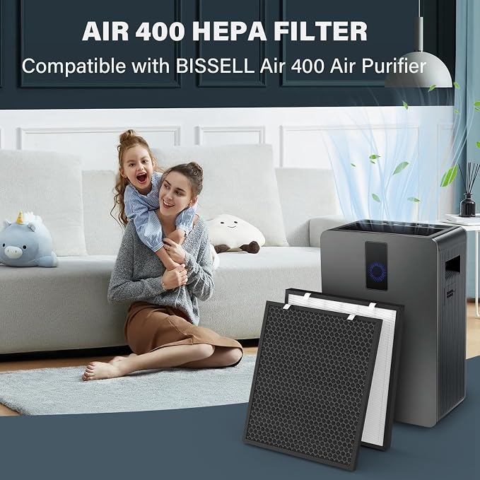 Air400 Filter Replacement for Bissell Air400, 2 True HEPA and 2 Carbon Filter - Image 5