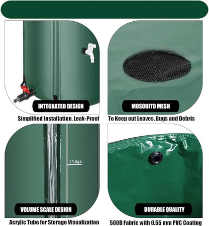 THUNDERBAY 53 Gallon Collapsible Rain Barrel, Portable Rain Barrels to Collect - Image 6