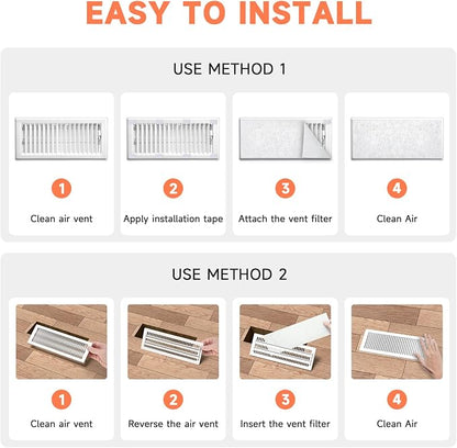 4 x 12 Inch Air Vent Filter for Home Ceiling Thin, ULTRA GREEN Floor Filters - Image 5