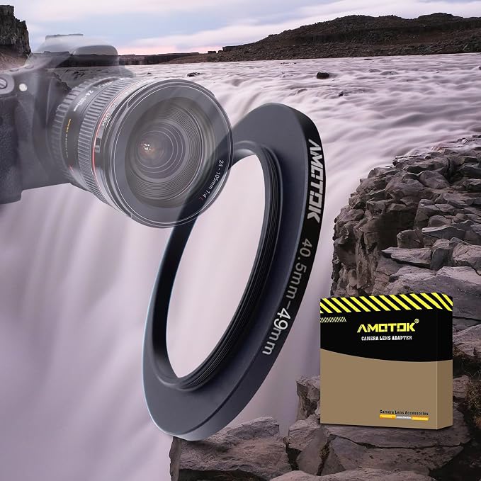 40.5mm Lens to 49mm Camera Lens Adapter, 40.5mm to 49mm Filter Step up Ring by AMOTOK