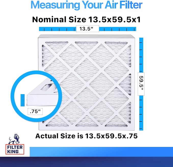Filter King 13.5x59.5x1 Air Filter | 4-PACK | MERV 8 HVAC Pleated A/C Furnace - Image 2