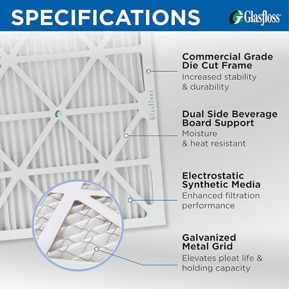 Glasfloss ZL 18x30x1 MERV 10 AC Furnace Air Filters.. Actual Size: 17-5/8 x - Image 2