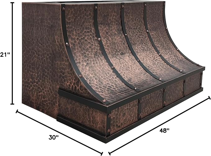 CT Copper Tailor Sloped Copper Vent Hood Wall Mount, 1150 CFM Exhaust Fan - Image 9