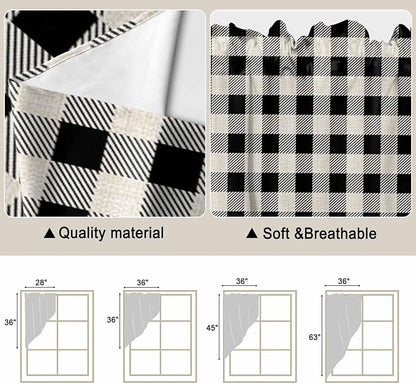 Swag Curtain Valances for Kitchen Windows, Farm Wooden House Black Buffalo - Image 6