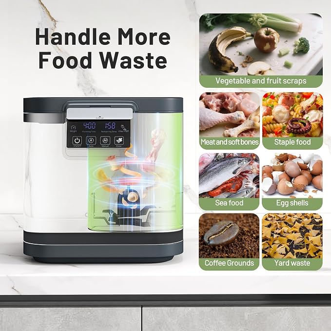 COSTWAY 4L Electric Composter for Kitchen, Smart Waste Dispenser Countertop - Image 6