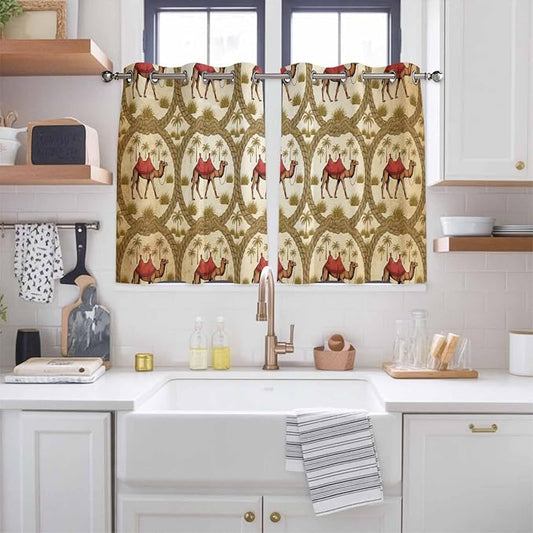 2 Panel Kitchen Cafe Curtains, Home Decor Window Covering Tier Curtains - Image 2