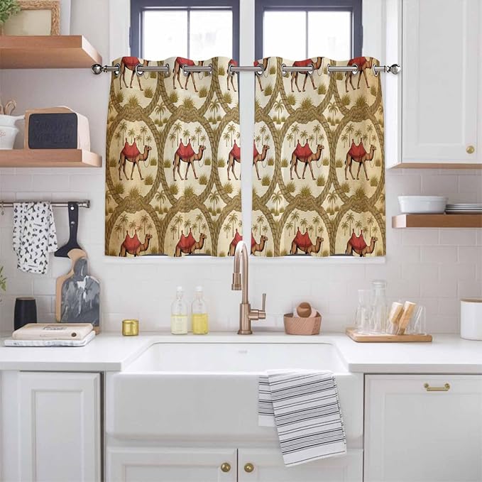 2 Panel Kitchen Cafe Curtains, Window Decor Tier Curtains - Image 2