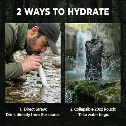 2-Pack Tactiko Survival 20oz/600ml Filtered Water Bottle Kit - Image 5