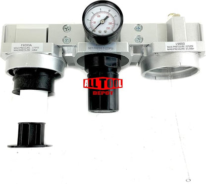 1" NPT SUPER DUTY Compressed Air In Line Filter Regulator Lubricator Oiler Combo - Image 5