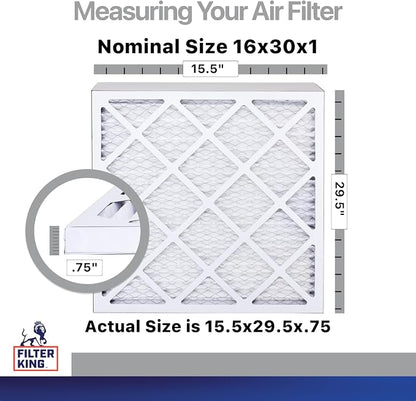 Filter King 16x30x1 Air Filter | 4-PACK | Carbon MERV 8 HVAC Pleated A/C - Image 2