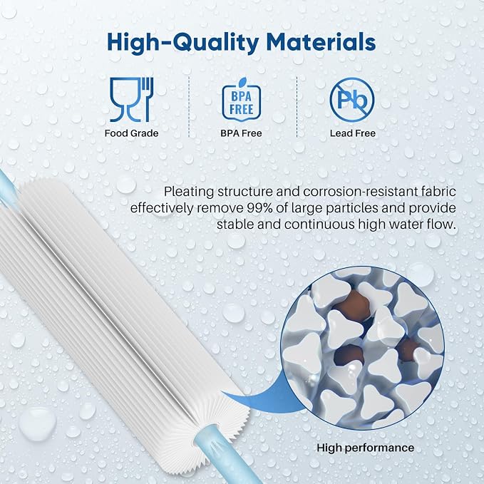 PUREPLUS 50 Micron 10" x 4.5" Extra Coarse Pleated Sediment Filter - Image 7