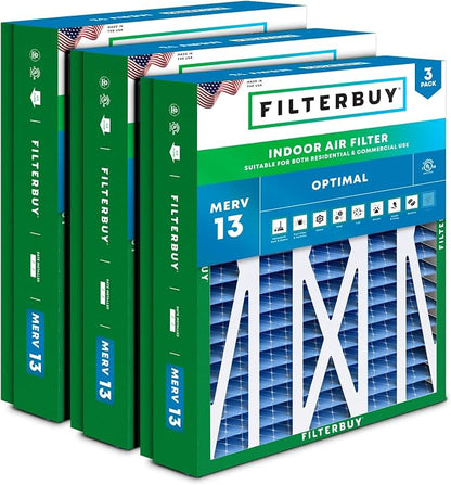 Filterbuy 21x23.5x5 Air Filter MERV 13 Optimal Smoke & Allergy Defense by Filterbuy