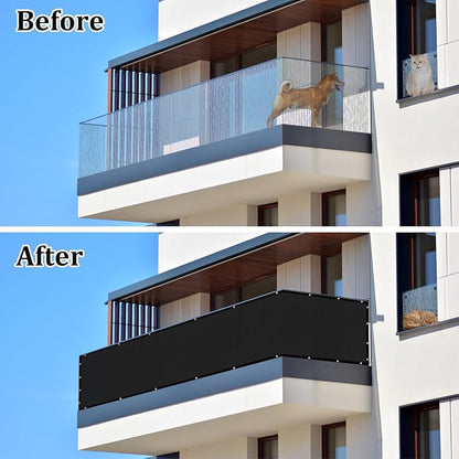 UPGRADE Balcony Privacy Screen Fence 6'X13' Outdoor HDPE Mesh Panels - Image 2