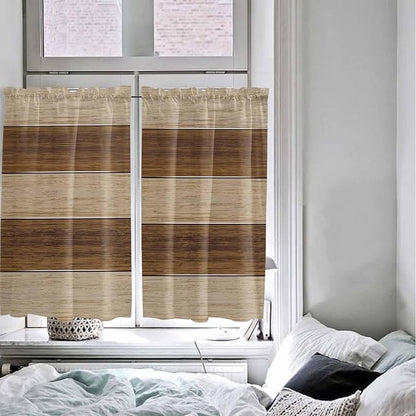 Retro Country Brown Wooden Board Window Valance Curtains, Farmhouse Gradient - Image 8