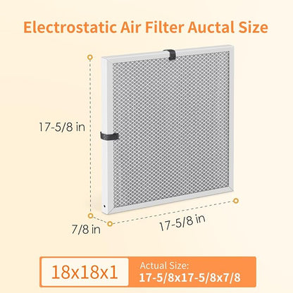 2-Pack 18x18x1 MERV 8 Reusable & Washable Electrostatic Air Filters - Image 2