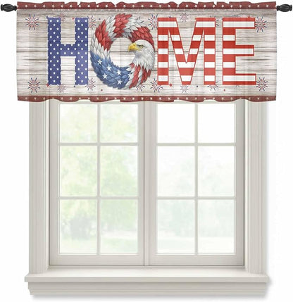 4th of July Sheer Valances for Windows 54"x18", Light Filtering Kitchen by Unknown
