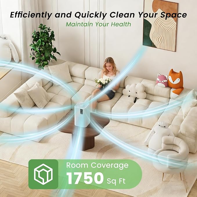 Air Purifiers for Home, H13 HEPA Large Room Up to 1750ft², 3-in-1 Filter - Image 5