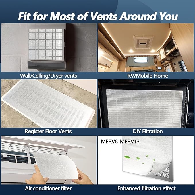 MERV 8 Air Vent Filters Kit 20x100 Inch|Cut to Fit Filter Material, High-Grade - Image 5
