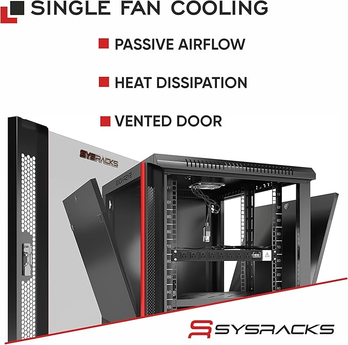 Sysracks 15U Wall Mount Server Rack Cabinet, 19” Locking Network Rack, 24” Deep - Image 2