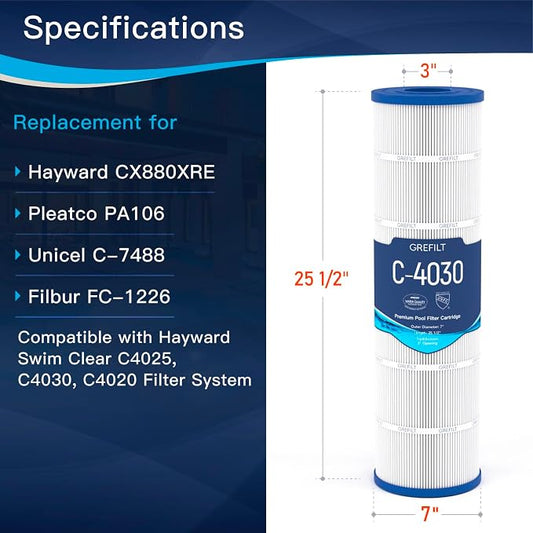 4-Pack C4030 Pool Filter Cartridges, Compatible - Image 2
