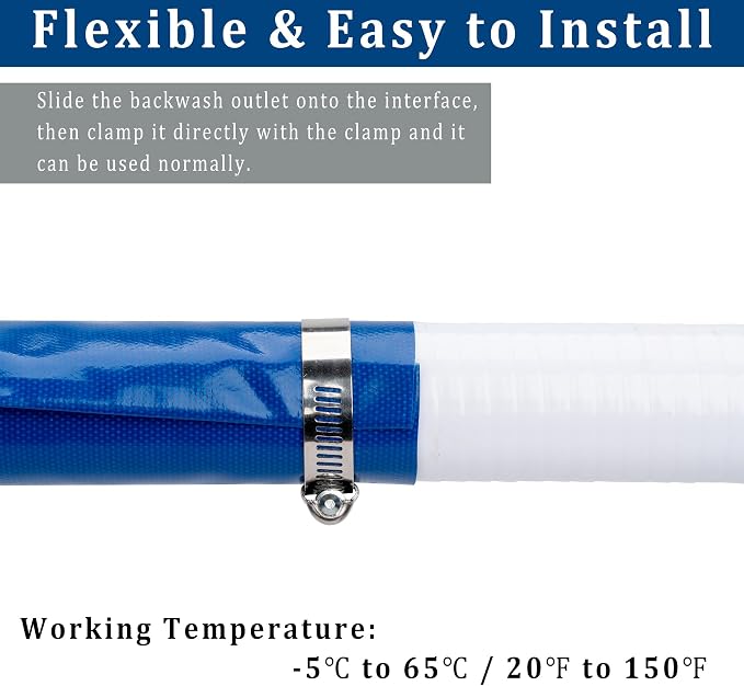 3 in x 50 ft Pool Backwash Hose Heavy Duty Drain Discharge Double PVC Lay flat - Image 4