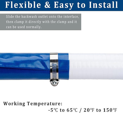 3 in x 50 ft Pool Backwash Hose Heavy Duty Drain Discharge Double PVC Lay flat - Image 4