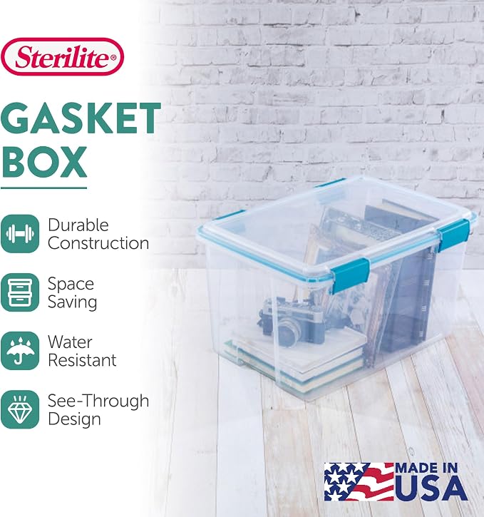 Sterilite 8-Pack Gasket Box, Weather-Resistant Storage Bins - Image 4