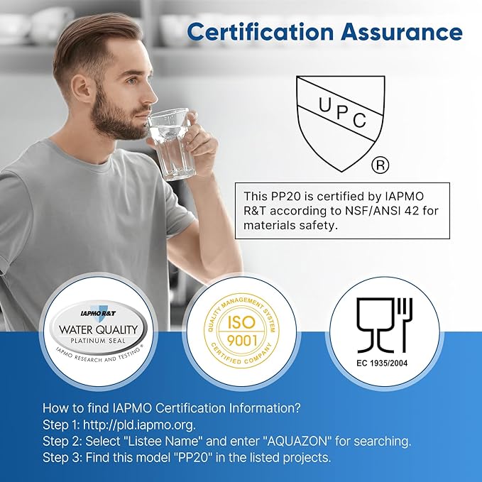PUREPLUS 5 Micron 20" x 2.5" Whole House Sediment Home Water Filter, 20-inch - Image 3