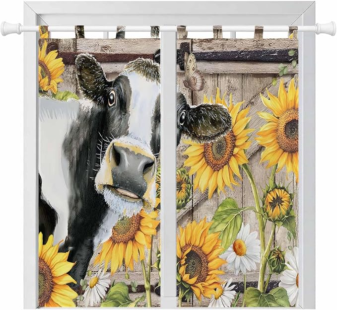 Retro Farmhouse Flower Living Room Curtains 84 Inch Length, Window Curtains Tab by Unknown