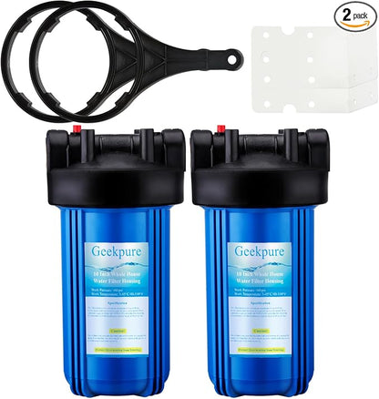 Geekpure 10-Inch Whole House Water Filter Housing 4.5"x10"1-Inch Outlet/Inlet by Geekpure