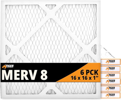 Tiger Tough 16x16x1 Air Filter MERV 8 MPR 600-800, High-Performance Pleated by TIGERTOUGHPRODUCTS