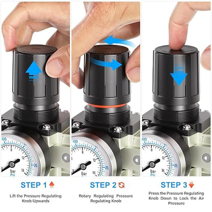 TAILONZ PNEUMATIC 1/2 Inch NPT 0-240PSI Industrial Grade 4 Stage Air Drying - Image 7