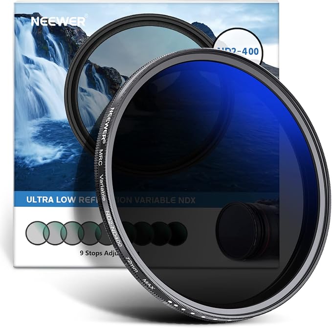 NEEWER 72mm Variable ND Filter ND2-ND400, Neutral Density Filter, Water and by Neewer