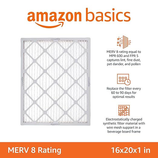 Amazon Basics 16x20x1 Air Filter 6 Pack, MERV 8 AC Furnace Filters - Image 2