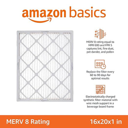 Amazon Basics 16x20x1 Air Filter 6 Pack, MERV 8 AC Furnace Filters - Image 2