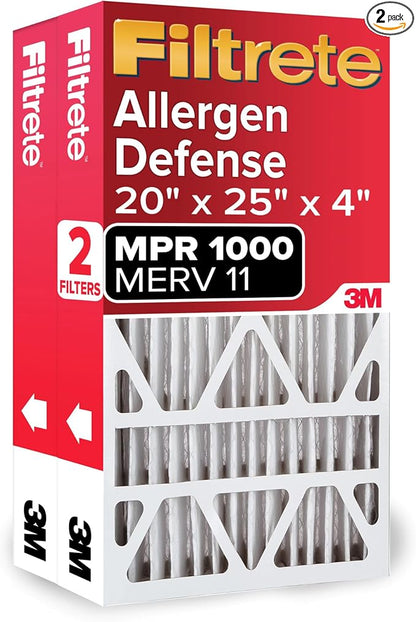 Filtrete 20x25x4 AC Furnace Air Filter, MPR 1000, MERV 11, Fits Honeywell & by Filtrete