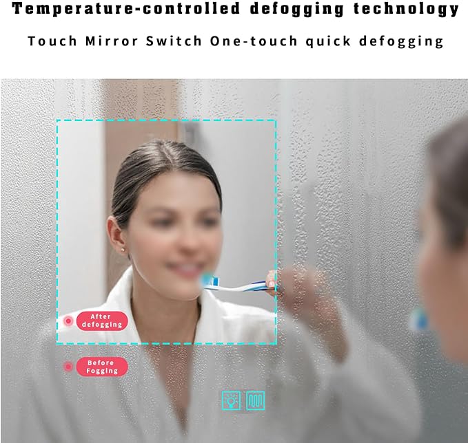 500 X800 mm Illuminated Backlit LED Bathroom Mirror, Wall Mounted Multifunction - Image 3