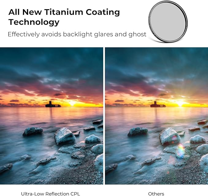 K&F CONCEPT 40.5mm Ultra-Low Reflectivity Circular Polarizers Filter 28 - Image 3