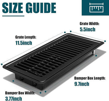 VOISEN Floor Register 4x10, 10 Pack Black Floor Register Vents, Heavy Duty - Image 5