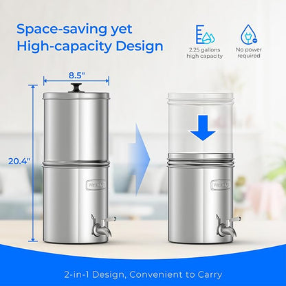 Waterdrop Gravity Water Filter, 2.25G Stainless-Steel System - Image 7